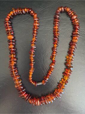 Vintage genuine Amber Bead Necklace .